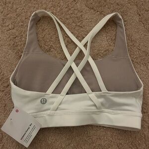 lululemon white “energy bra”